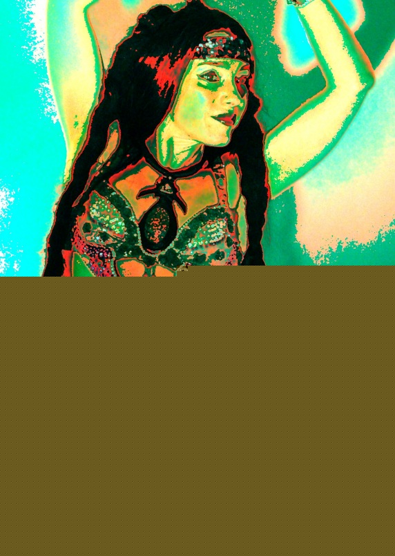 Physchedelic modifications of studio photo of belly dancer - no 01