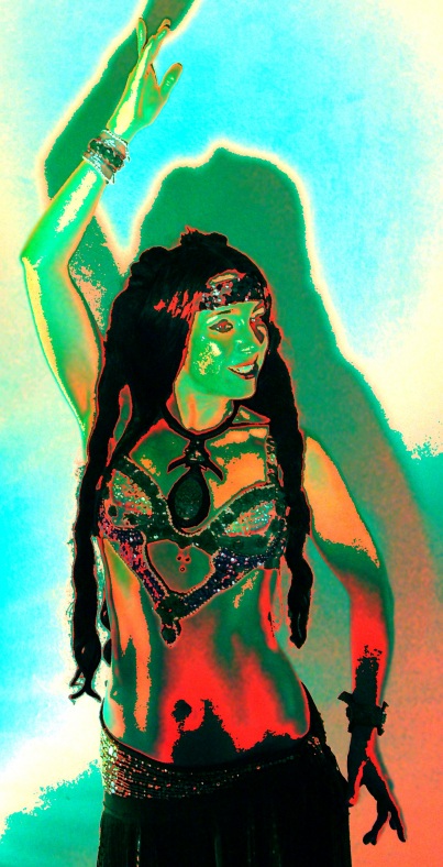 Physchedelic modifications of studio photo of belly dancer - no 02